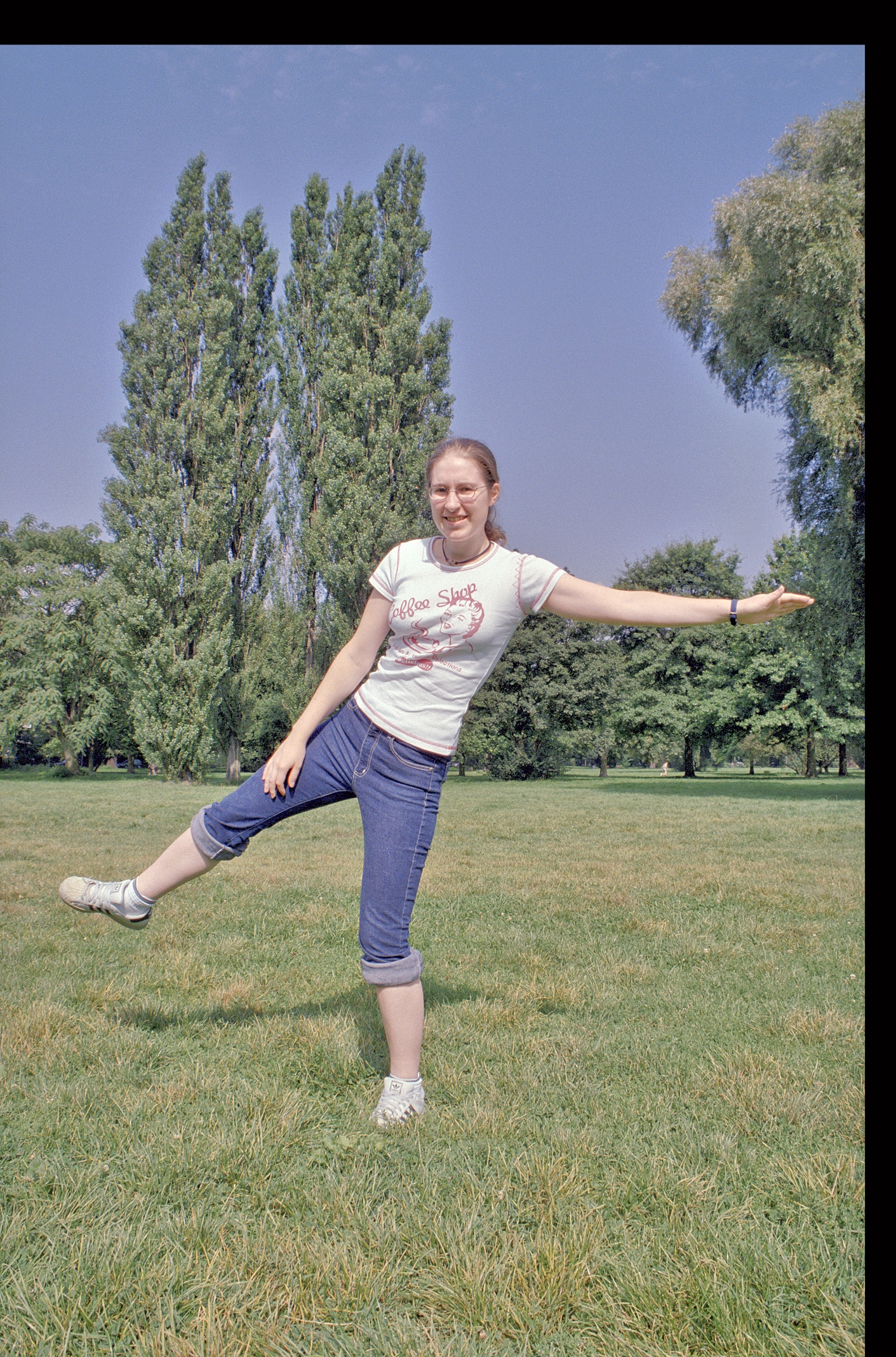 Parkwiese an der Alster, Auf einem Bein stehen