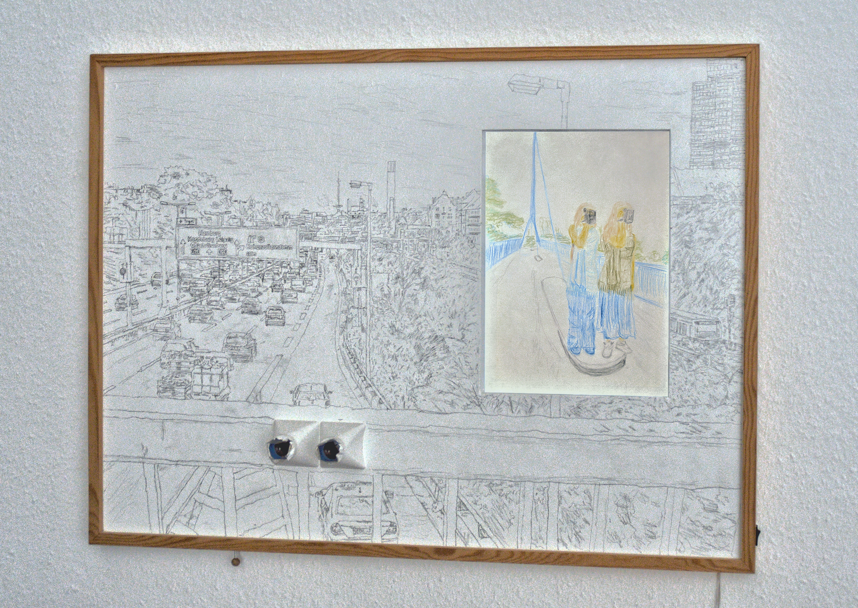 Wandbild - Fussgngerbrcke 'Hoher Bogen', A100