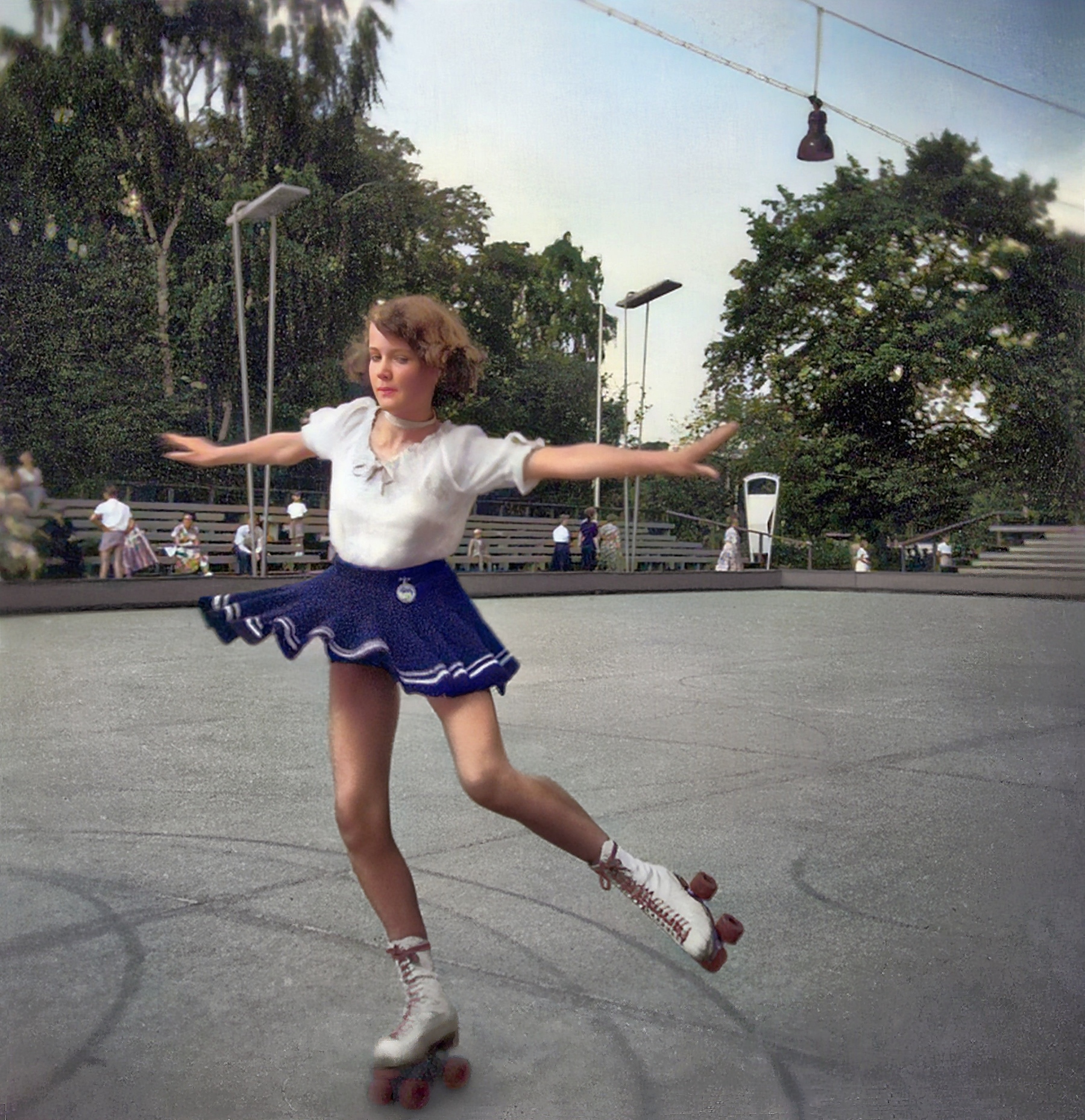 Fotosession in Planten und Blomen, Rollschuhbahn 1957