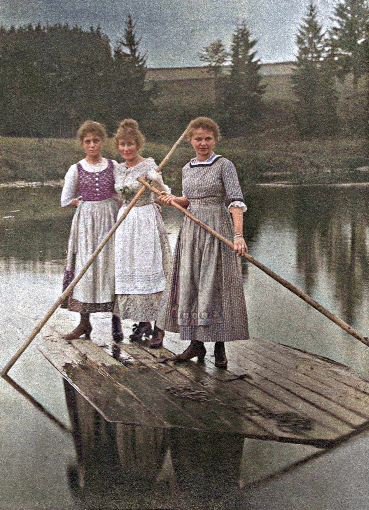 Drei auf Floss beim Staaken