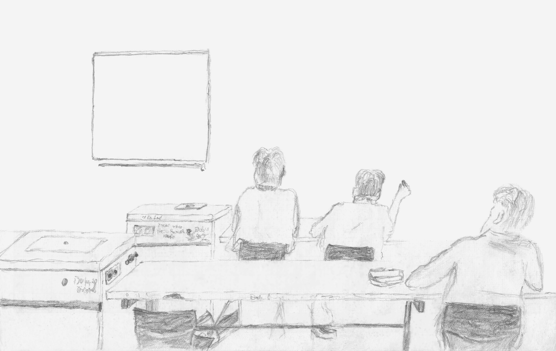  Schule an der Lothringer Strasse, 1989-1990, Skizze Physikstunde