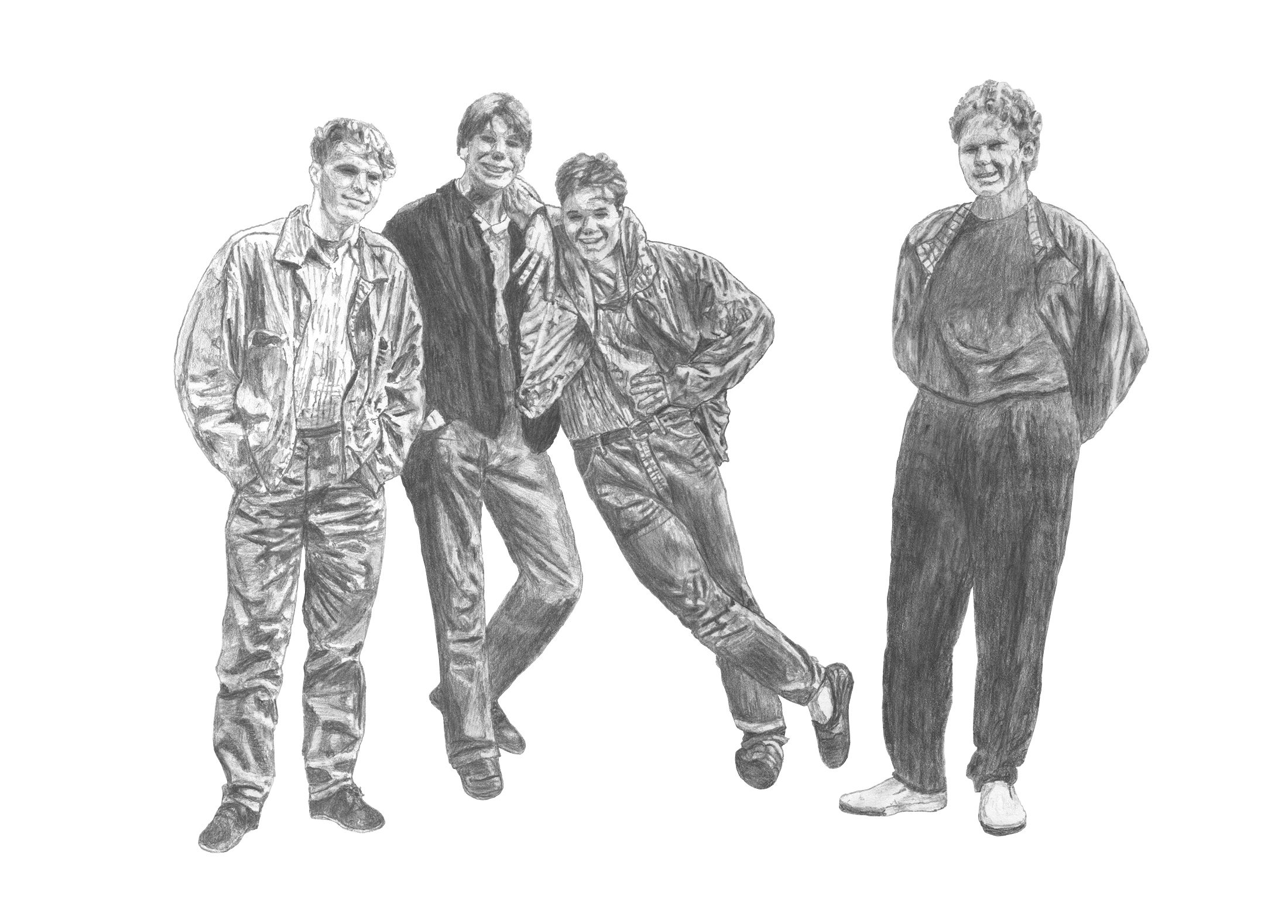 Schulhof, Pausenhof, Schulband 'The Flowers', Schule an der Lothringer Strasse, 1989